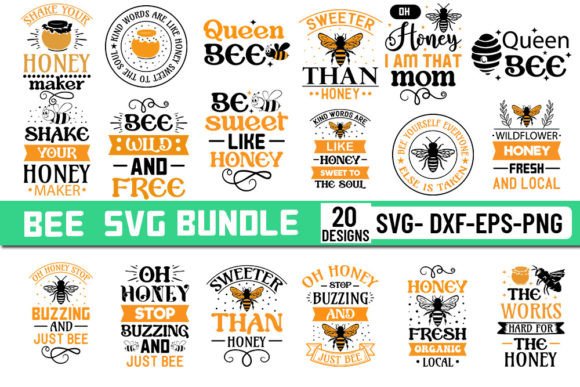 Bee Svg Bundle 20 Designs: Graphics for Crafts and Content