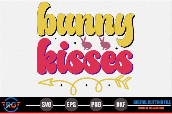 Bunny Kisses Retro Easter SVG Graphics