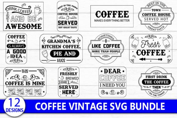 Coffee Vintage Svg Bundle: Graphics for Crafts