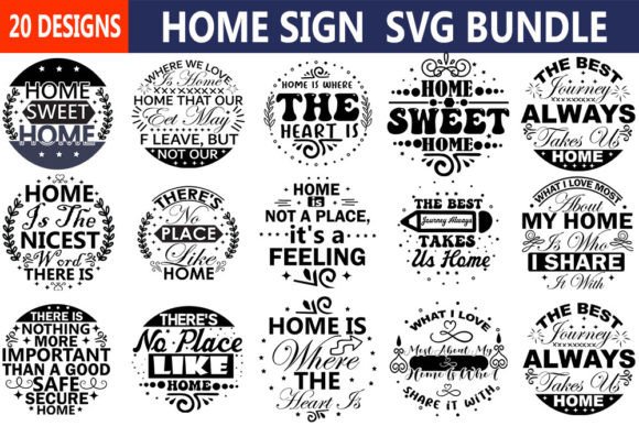 Home Sign Svg Bundle: Graphics and Crafts in One