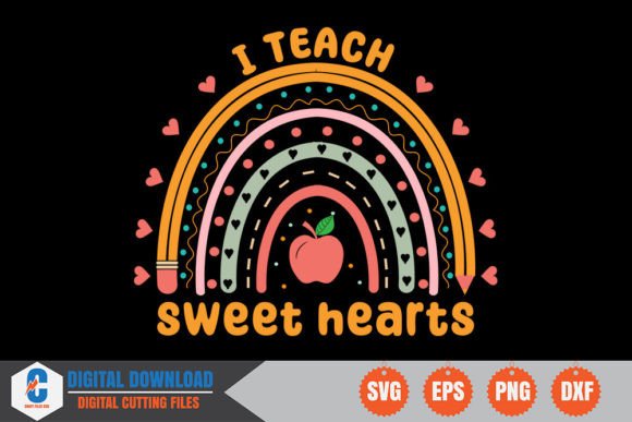 I Teach Sweet Hearts Retro SVG Graphics