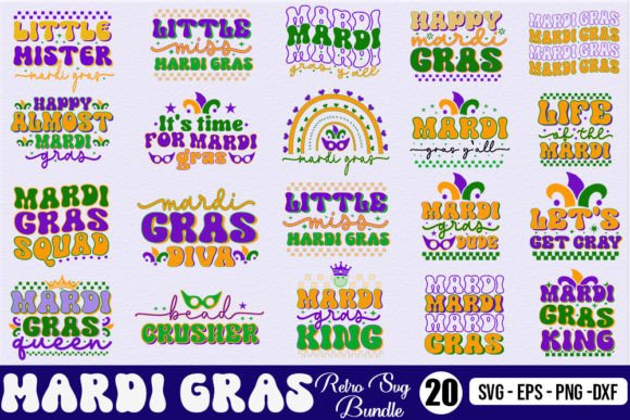Mardi Gras Retro Svg Bundle
