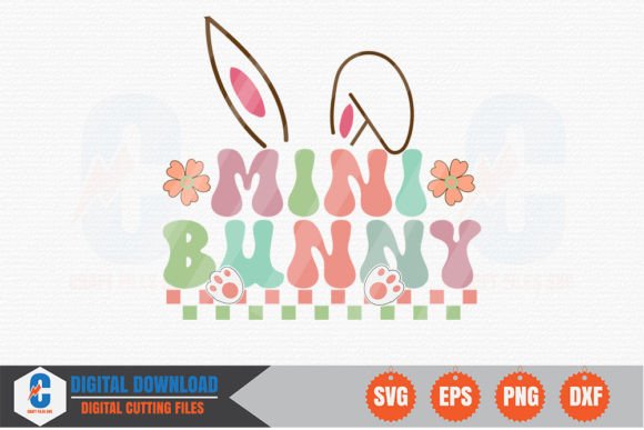 Mini Bunny Retro SVG: Graphics and Crafts in One
