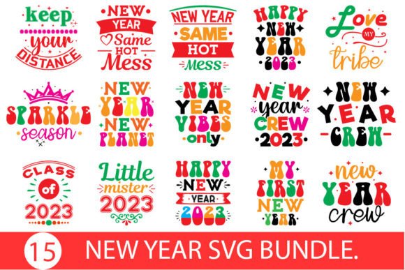 New Year Svg Bundle: Graphics & Crafts for Digital Sellers
