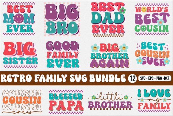 Retro Family SVG Bundle: Graphics and Crafts