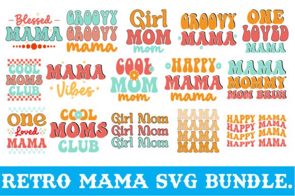 Retro Mama Svg Bundle: Graphics and Crafts for Digital Sellers